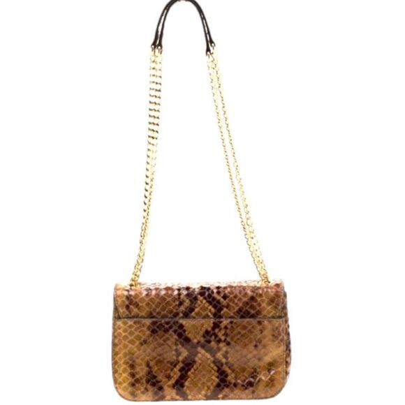 Michael Kors Python Embossed Patent Leather Shoulder Bag - Picture 8 of 16